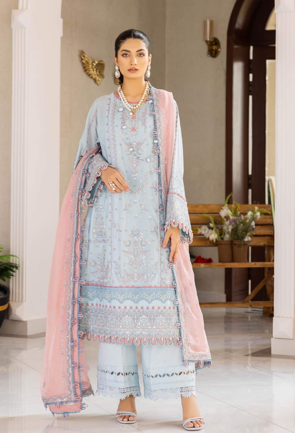 Stock Lot Adan's Libas Suroor Luxury Embroidered Swiss Lawn Collection 2023  – 4Seasons Fashion
